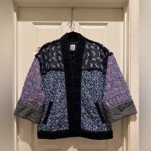 GAP Patchwork Quilted Jacket in Navy, Blue, Purple